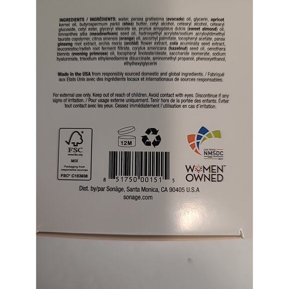 Sonage Lumenez Vitamin Rich Creme NEW in Box Full Size 1.69 oz EWG Verified - Picture 10 of 10